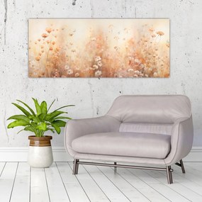 Obraz - Vzor divokých kvetov (120x50 cm)