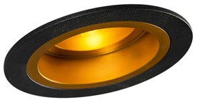 Inteligentné zapustené bodové svietidlo čierne so zlatým naklápacím mechanizmom vrátane Wifi GU10 - Chuck