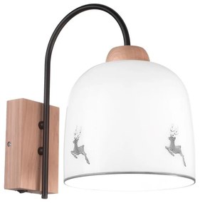 Kolarz A1352.61.Gr.100- Nástenná lampa NONNA 1xE27/60W/230V jelene dub/biela/šedá