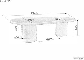 Konferenčný stolík Selena 130 cm svetlosivý