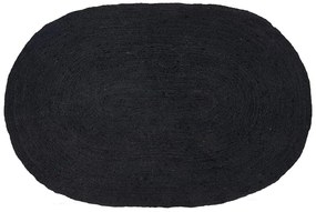 Oválny jutový koberec 160 x 230 cm čierny DEMIRCI Beliani