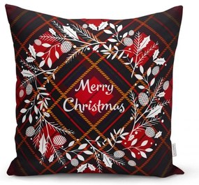 Súprava 4 vianočných obliečok na vankúš a behúň na stôl Minimalist Cushion Covers Tartan Christmas