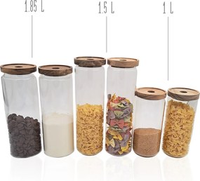 Orion Dóza na potraviny, sklenená, s akáciovým vekom BOROSIL, 0,97L