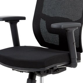Kancelárska ergonomická stolička LEON — sieť/látka, čierna