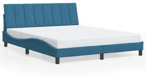 Rám postele s LED svetlami modrý 160x200 cm zamat 3213791
