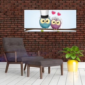Obraz - Zamilované sovičky (120x50 cm)