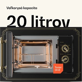 Klarstein Victoria 20, vstavaná mikrovlnná rúra, 20 l, 800 W, gril: 1000 W, čierna