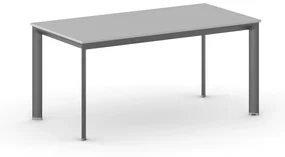 Kancelársky stôl PRIMO INVITATION, čierna podnož, 1600 x 800 mm, sivá