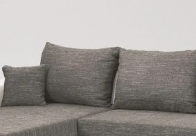 Sedacia súprava Rumba, tvar U, biela ekokoža/melírová tkanina