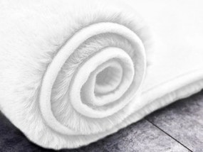 Biely koberec Rabbit s efektom králičej kožušiny – obdĺžnik Rozmer: 100x150 cm