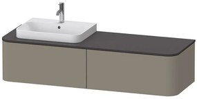 DURAVIT Happy D.2 Plus závesná skrinka pod umývadlo pod dosku (umývadlo vľavo), 2 zásuvky, 1600 x 550 x 354 mm, kameňovo šedá matná lakovaná, HP4944L9292