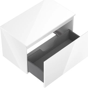 Mexen Orio, kúpeľňová skrinka 80 cm s hornou časťou, 1 zásuvka, biela lesklá, 91A10-08047-1-BFC00