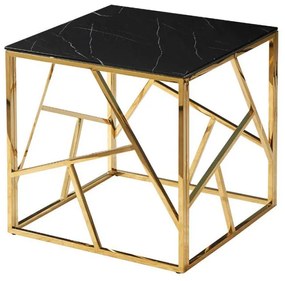 Konferenčný stôl ESCADA B II čierny efekt mramoru/zlatý 55X55