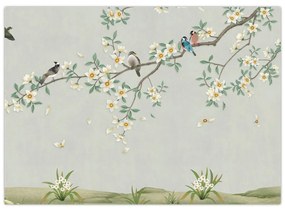 Sklenený obraz - Vtáčí zlet (70x50 cm)