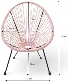 Detské záhradné kresielko z technoratanu Mini Kids sivá