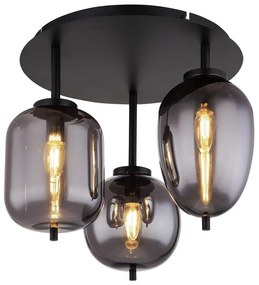 Globo 15345-3D - Prisadený luster BLACKY 3xE14/40W/230V čierna