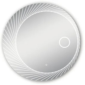 Zrkadlo do kúpeľne LED okrúhle strieborné Ø 100 cm