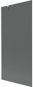Mexen Next, vaňová zástena 1-krídlová 90 x 150 cm, fixné krídlo, 6 mm šedé sklo, biely profil, 895-090-000-00-40-20