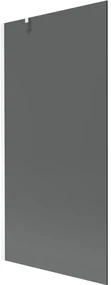 Mexen Next, vaňová zástena 1-krídlová 90 x 150 cm, fixné krídlo, 6 mm šedé sklo, biely profil, 895-090-000-00-40-20