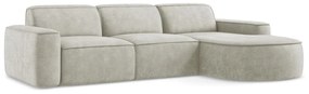 Krémová ženilková rohová pohovka (pravý roh/s leňoškou) Omao – Makamii