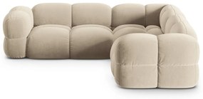 Béžová zamatová rohová pohovka Loretto – Cosmopolitan Design