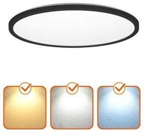 LED kúpeľňové stropné svietidlo NIVERA LED/24W/230V IP54 pr. 30 cm čierne