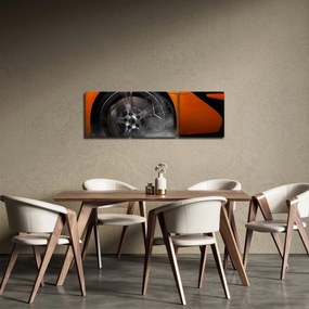 Obraz - Oranžový športiak (s hodinami) (90x30 cm)