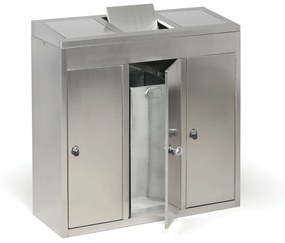 Odpadkový kôš na triedený odpad, 3x37 l, nerez