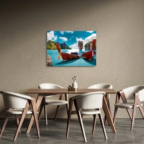 Sklenený obraz - Raj na zemi (70x50 cm)