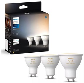 SADA 3x LED Stmievateľná žiarovka Philips Hue WHITE AMB. GU10/4,2W/230V 2200-6500K