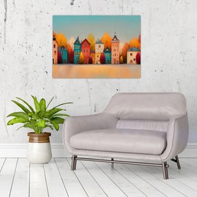 Obraz - Jesenná dedina (70x50 cm)