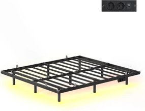 Kovová manželská posteľ s LED podsvietením 160x200 cm RMBB35175B101