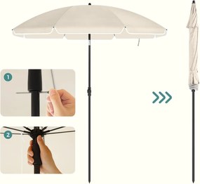 Zahradní slunečník s ochranným obalem Untra 200 cm béžový