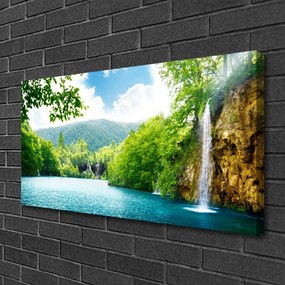 Obraz na plátne Vodopád jazero príroda 120x60 cm