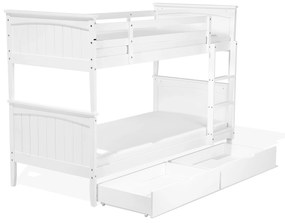 Poschodová posteľ 90 cm RADIN (biela) (s roštom a úl. priestorom). Vlastná spoľahlivá doprava až k Vám domov. 1026686