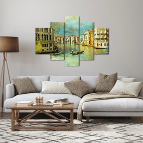 Obraz - Benátsky kanál a gondoly (150x105 cm)