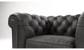 Antracitové zamatové kreslo Cambridge - Ropez