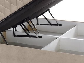 Posteľ Reve 160x200 cm, krémová látka