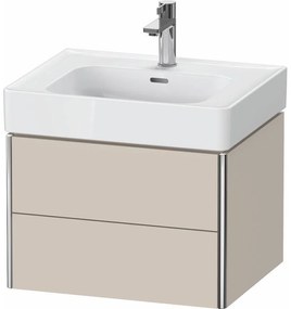 DURAVIT XSquare závesná skrinka pod umývadlo, 2 zásuvky, 584 x 470 x 397 mm, taupe matná, XS4378091910000