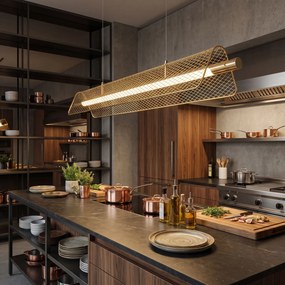 Toolight Toolight, APP1943-CP, lineárne závesné LED svietidlo, 100 cm, 20W, 4000 K, zlatá lesklá, OSW-63005