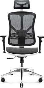 Grospol - Ergonomické kreslo Diablo V-Basic: bielo-čierne