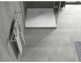Mexen Hugo, štvorcová sprchová vanička SMC 90 x 90 cm, biela, oceľová krytka, 42109090-X