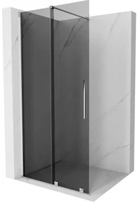 Mexen Velar, sprchová zástena s posuvnými dverami Walk-in 75 x 200 cm, 8mm šedé sklo, chrómová, 871-075-000-43-01