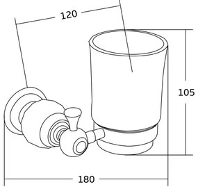 Mexen príslušenstvo, ESTELA držiak na kefku, zlatá, 7011538-50