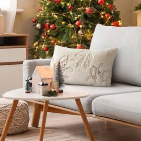 VIANOČNÁ DEKORAČNÁ OBLIEČKA NA VANKÚŠ HOLLY 30X50 CM VZOROVANÁ