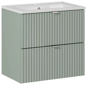 Závesná skrinka Línia Rákosovo Zelený Tanec so zápustným umývadlom 60 cm zelená/biela