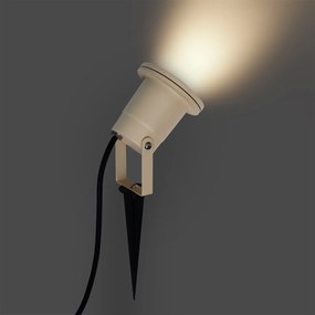 Bodové svietidlo so zemným hrotom béžové GU10 50 mm nastaviteľné IP65 vrátane kábla a zástrčky - Basic