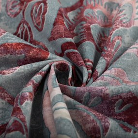 Biante Zamatový behúň na stôl Tamara TMR-054 Abstraktné vínové kvety na sivozelenom 35x160 cm