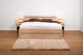 BMB MARIKA KLASIK - masívna dubová posteľ s úložným priestorom 200 x 200 cm, dub masív