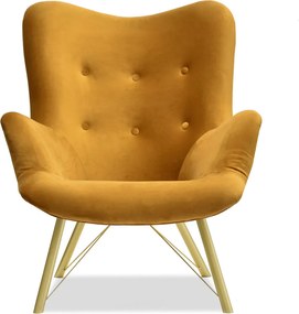 Relaxačné kreslo Dawntawn (medová + zlatá). Akcia -20%. Vlastná spoľahlivá doprava až k Vám domov. 1135676
